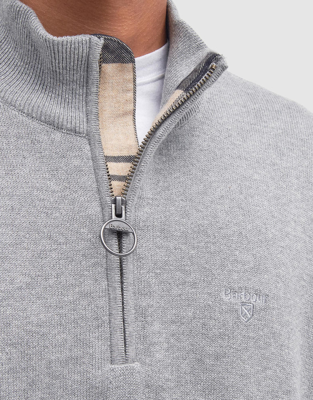 Barbour - Cotton Half Zip Knitted Jumper