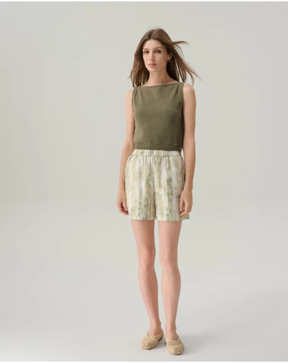 IDA+S - Riley Agave Green High Waisted Shorts