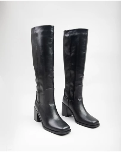 RAID - Rapid high block heeled knee boots in Black