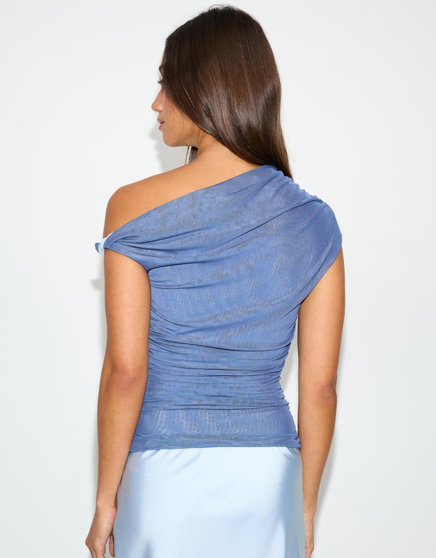 Dazie - Santino Contrast Mesh One Shoulder Top