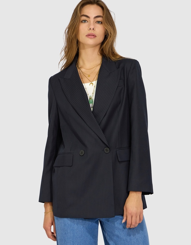 Belle & Bloom - Big Brother Talk Pinstripes Blazer
