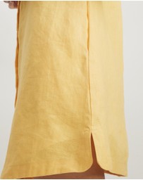 AERE - Bari Linen Button Down Mini Dress