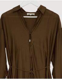Revibe - Repaired Minima Esenciales Paloma Maxi Shirt Dress - AU 8