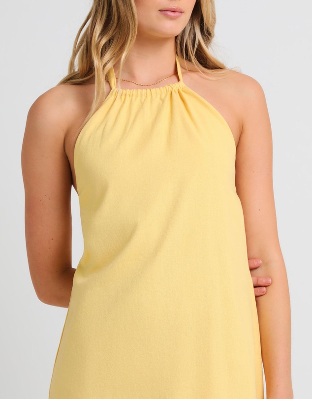 Subtitled - Halcyon Halter Linen Dress