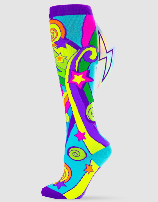 Crazy Skates - Crazy Socks Lightning Swirl Knee-High Socks