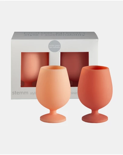 porter green - stemm silicone unbreakable wine glasses