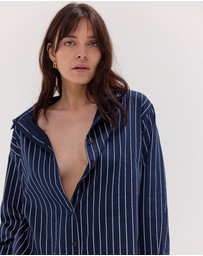 Cloth & Co. - The Dropped Yoke Shirt | Navy & White
