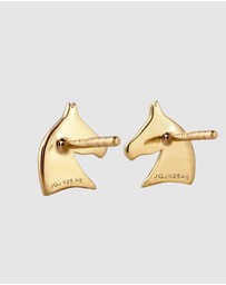 Elli Jewelry - Earrings Stud Horse 925 Sterling Silver Gold-Plated