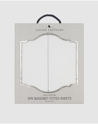 Living Textiles - 2 Pack Jersey Bassinet Fitted Sheet - White