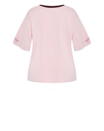 City Chic - Plus size Rodeo Oversized Cotton Tee - rose