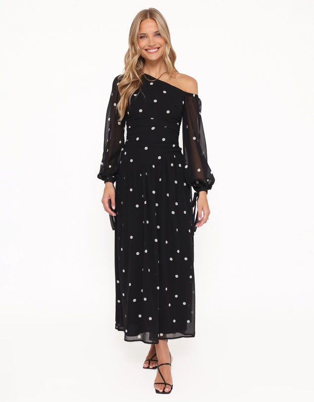Petal & Pup - Levine Maxi Dress - Black Polka Dot