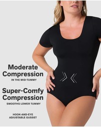 Leonisa - Essential Boldly Short Sleeve Shaping Tummy Control Bodysuit