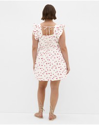 City Chic - Cherry Print Ruffle Mini Dress