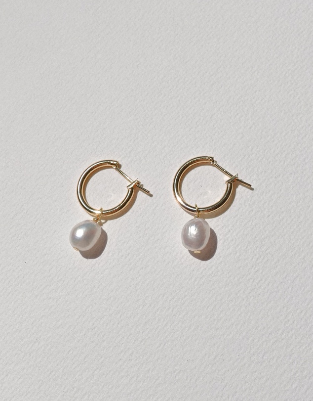 SAINT VALENTINE - Mini Keshi Pearl Hoops - Gold