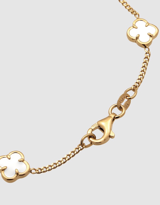 Elli Jewelry - Bracelet Cloverleaf 925 Sterling Silver Gold-Plated