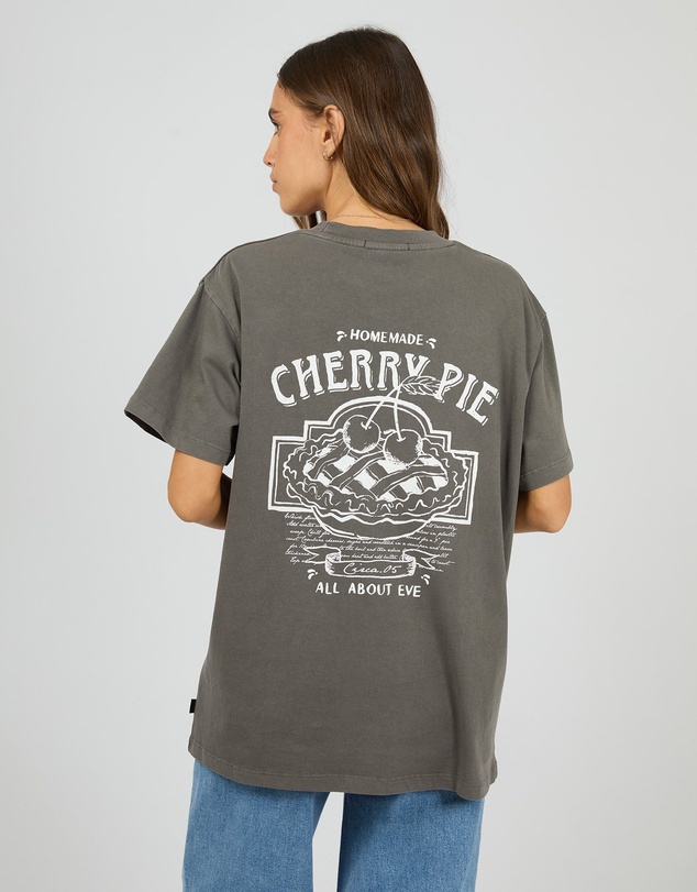 All About Eve - Cherry Pie Relaxed Tee Charcoal
