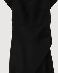 Revibe - Repaired Shona Joy Otis Draped High Neck Midi Dress - AU 12