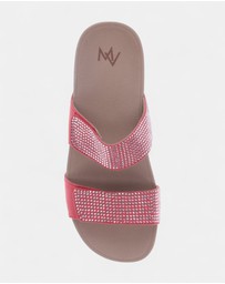 Mia Vita - Avoca Slide - Coral Rhinestone
