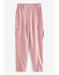 NEXT - Smart Linen Blend Cargo Taper Trousers