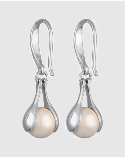 Elli Jewelry - Earrings Hanger Long with Shell Pearl 925 Sterling Silver