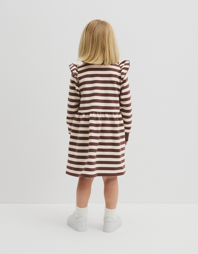 Country Road - Organically Grown Cotton Stripe Ruffle Sweat Dress