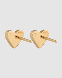 Elli Jewelry - Earrings Stud Heart 925 Sterling Silver Gold-Plated
