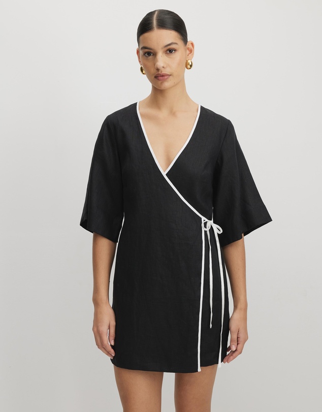 AERE - Sloane Mini Wrap Dress