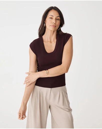 Forcast - Laura Tencel Scoop Neck Knit