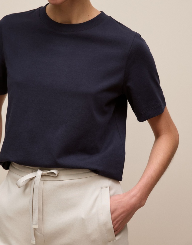 Trenery - Cotton Crew T-shirt in Night Sky