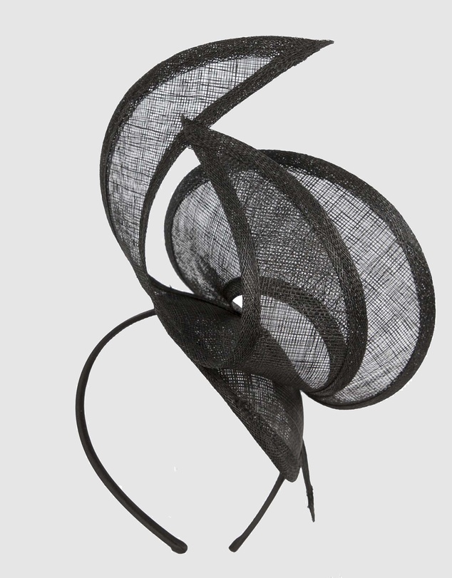 Max Alexander - Black Sinamay Racing Fascinator