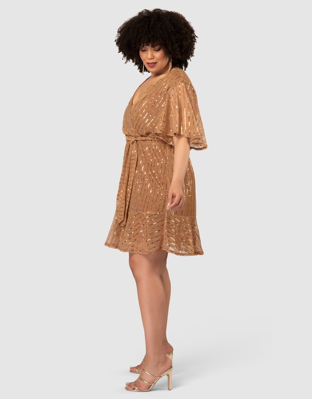 Pink Dusk by Curve Project - Glow Frill Hem Mini Dress