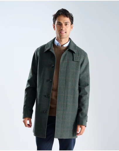 3 Wise Men - 3 Wise Men Crawford Wool Coat - Green