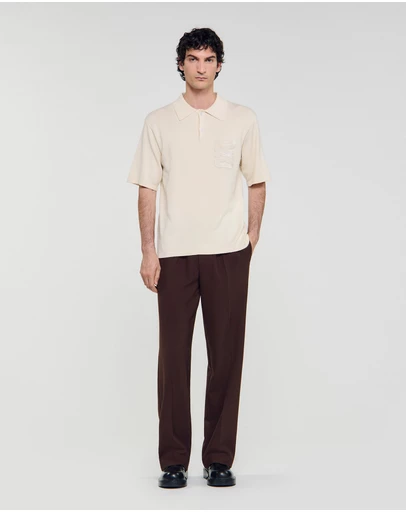 Sandro - Big 4S Rope Polo Sweater