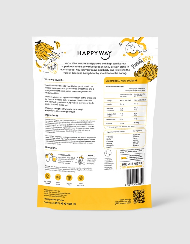 Happy Way - Banana Collagen Whey Protein Powder