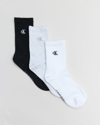 3-Pack Cushioned Grip Crew Socks