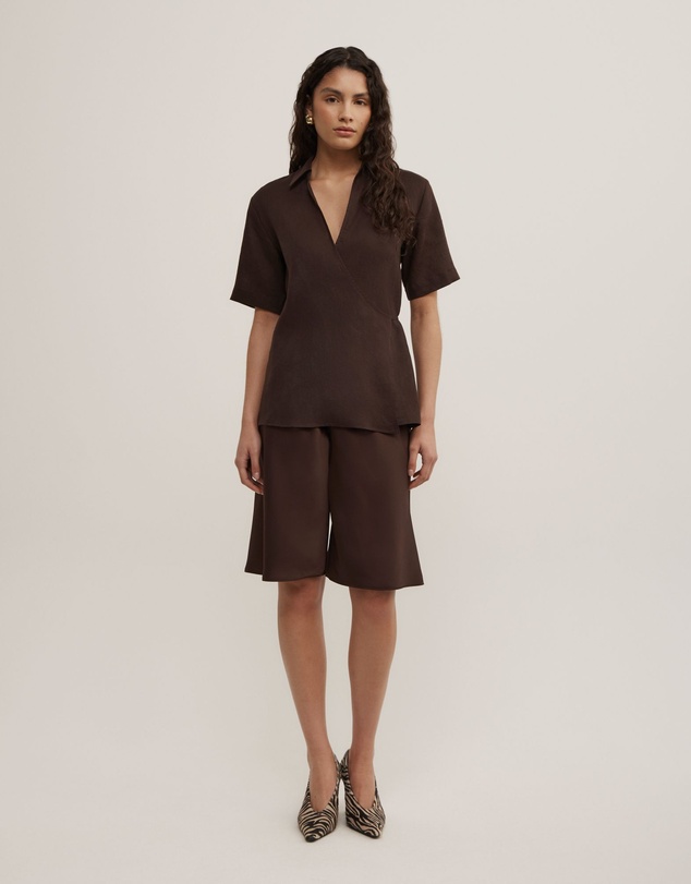 Witchery - Wrap Linen Short Sleeve Shirt