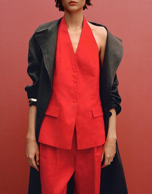 M.N.G - Limona Linen Halter-Neck Waistcoat