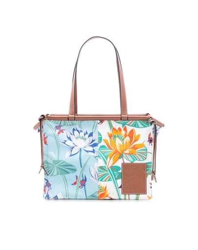 Loewe - Pre-Loved Paulas Ibiza Small Canvas Waterlily Print Cushion Tote