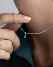 Luna Rae - Solid Gold - Emerald Necklace