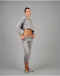 Love and Nostalgia - ‘Weekender’ Capri Track Pant - Grey Marl