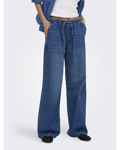 ONLY - Jay Pull String Wide Denim Pants
