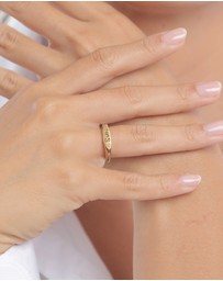 Elli Jewelry - SUN Signet Ring in Gold-Plated 925 Sterling Silver