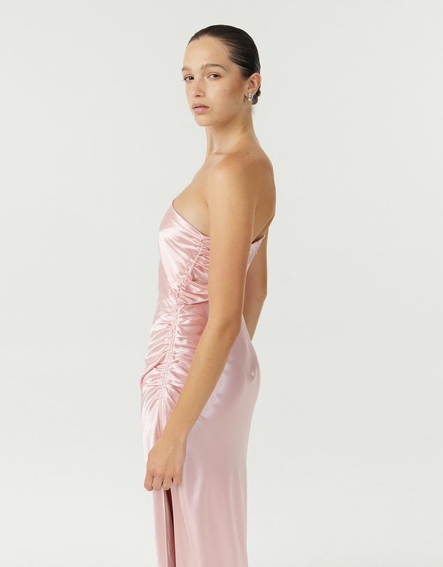Third Form - Satin Gather One Shoulder Dress
