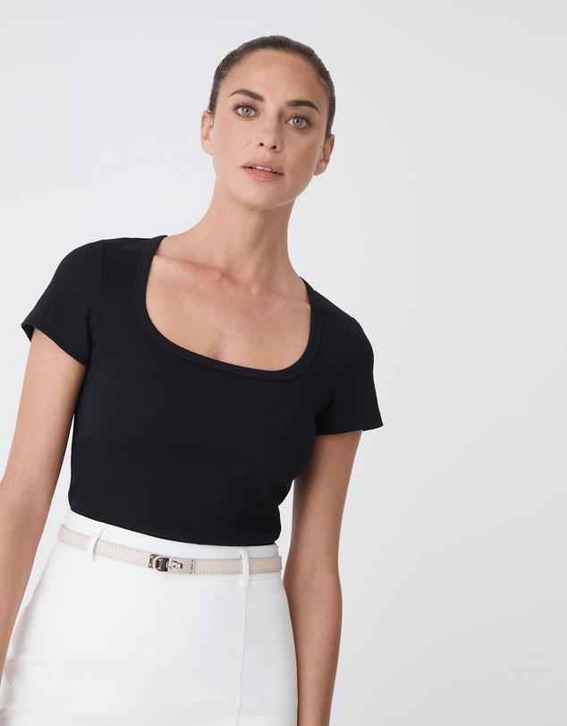 Forcast - Devon Scoop Neck Rib Tee