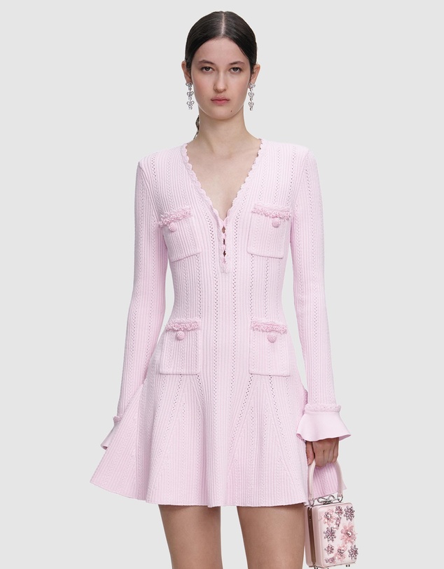 Self Portrait - Trim Knit Mini Dress