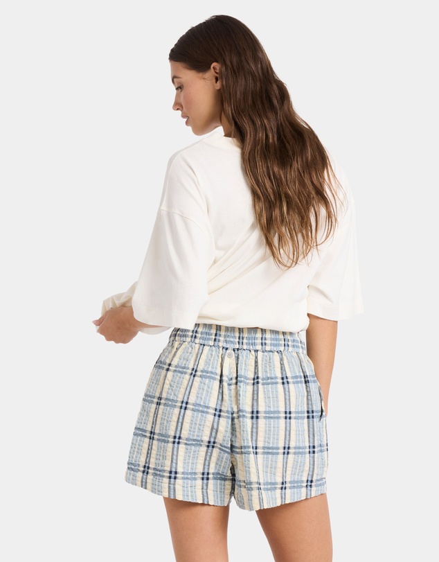 Roxy - Dylan Check Elastic Waist Shorts