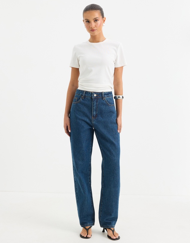 Calli - Romee High Rise Relaxed Straight Jeans