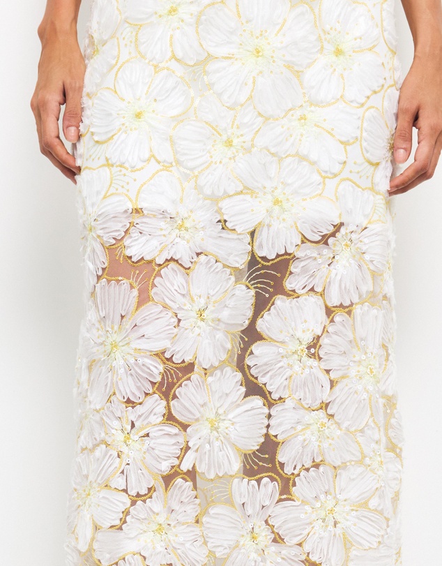 AERE - Loe Sequin Flower Maxi Dress