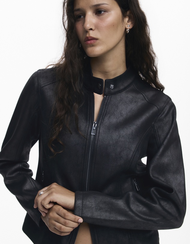 Desigual - Combined faux leather jacket
