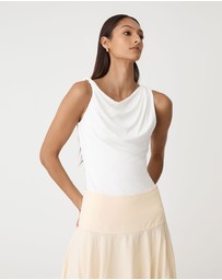 Forcast - Cici Bamboo Twist Shoulder Top